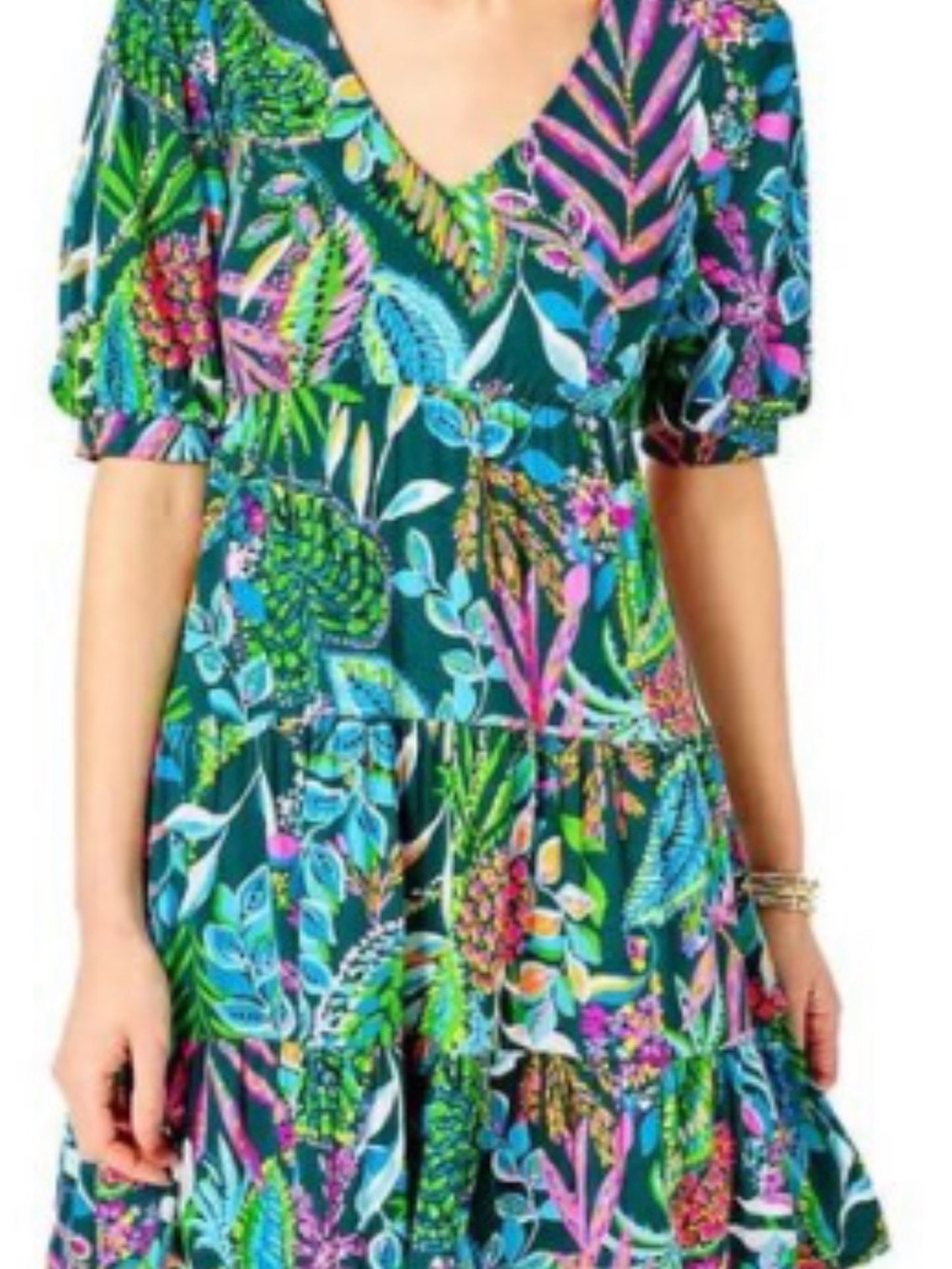 🌸EUC Lilly Pulitzer Chiara Tier Sunshine Jungle Dreas